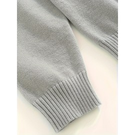 Men'S Casual Solid Color Button-Design Sweater | 100% Polyester Knit Fabric | Medium Stretch | Polo Collar | Loose Fit | Fall/Winter Collection