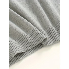 Men'S Casual Solid Color Button-Design Sweater | 100% Polyester Knit Fabric | Medium Stretch | Polo Collar | Loose Fit | Fall/Winter Collection