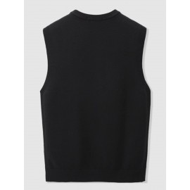 Men's Casual V-Neck Sweater Vest - Knit, Stretch Fabric, Perfect for Spring/Fall