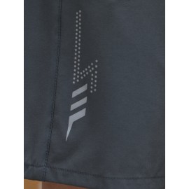 Men's Solid Shorts With Zipper Pockets, Casual Elastic Waist Drawstring Shorts For Summer