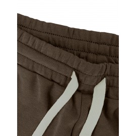 1pc Halloween Pumpkin Smile Print Men'S Casual Cotton Blend Shorts, Slight Stretch Knit Fabric, Regular Fit Sports Shorts